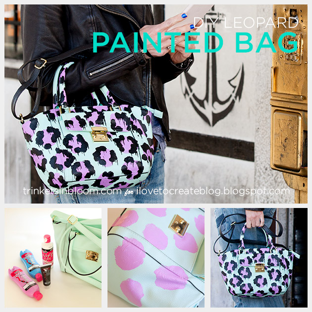 DIY Leopard Painted Bag tutorial by Trinkets in Bloom