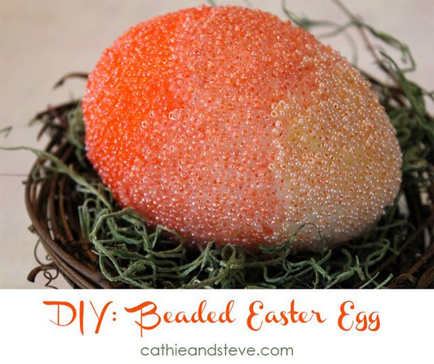 DIY Beaded Easter Egg by Cathie and Steve