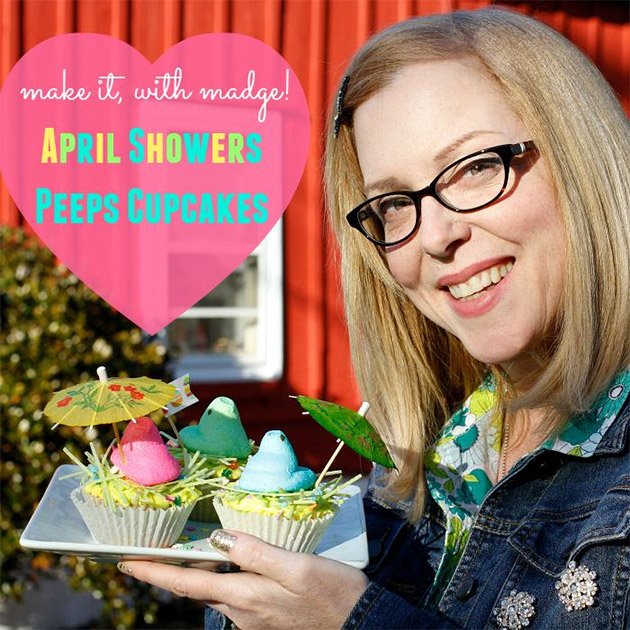 April Showers Peeps Cupcakes by Margot Potter