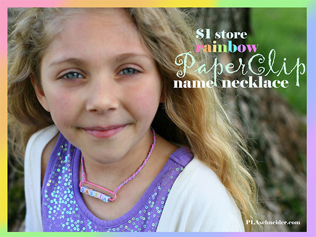 Rainbow Paperclip Name Necklace by PLA Schnieder