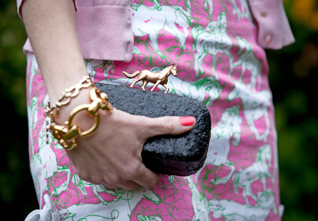 Minaudiere with Golden Horse by Trinkets in Bloom