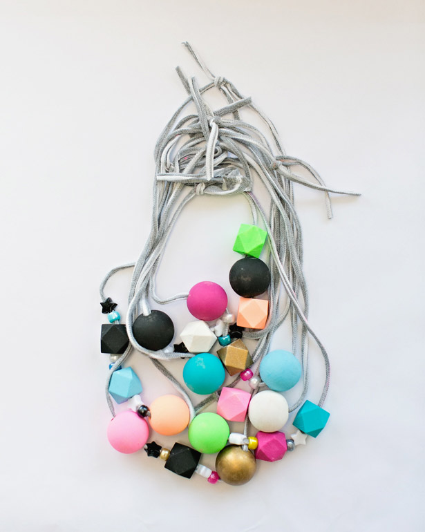 Kid-Made T-Shirt Yarn Beaded Necklaces by Hello, Wonderful