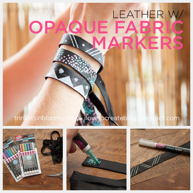 DIY Leather Bracelets with Opaque Fabric Markers