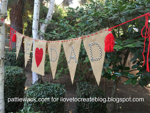DIY Father's Day Burlap Banner by Pattiewack for i Love To Create