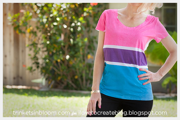 DIY Colorblock T-Shirt by Trinkets in Bloom for i Love To Create