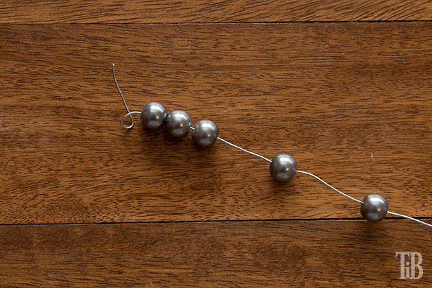 Stella McCartney Inspired DIY Wired Pearl Necklace stringing beads