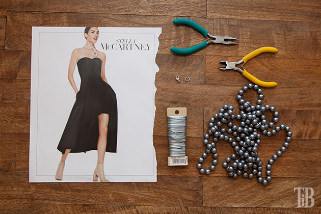 Stella McCartney Inspired DIY Wired Pearl Necklace supplies