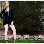 Floral printed jeans DIY