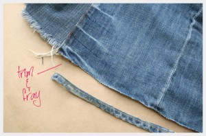 Recycled denim maxi skirt DIY tutorial