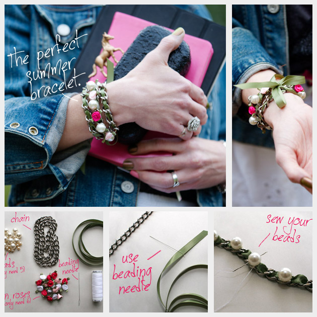 DIY RIbbon Chain Bracelet Supplies