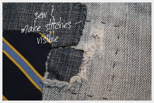 DIY Patched Jeans Detail