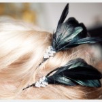 Feather Hair Pins DIY Close Up