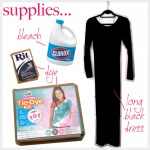Resist Dye Long Black Dress DIY Supplies