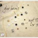 Beaded Sweater DIY Glueing
