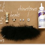 Feather and Rhinestone Pin DIY Supplies