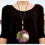 DIY Pom Pom Necklace Close Up