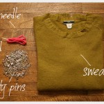 Safety Pin Heart Sweater DIY Supplies
