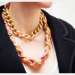 DIY Woven Chain Necklace Close Up