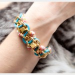 DIY Chain and Stud Bracelet Photo Close Up