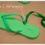 Green and Gold DIY Flip Flops Wrapping
