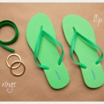Green and Gold DIY Flip Flops Supplies