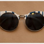DIY Blue and White Striped Sunglasses Finished 2