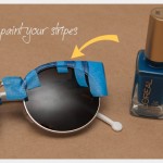 DIY Blue and White Striped Sunglasses Painting