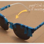 DIY Blue and White Striped Sunglasses Painting 2
