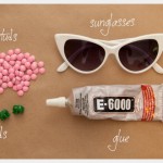 Pink and Green Elephant DIY Sunglasses Supplies