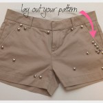 DIY Studded Shorts Layout