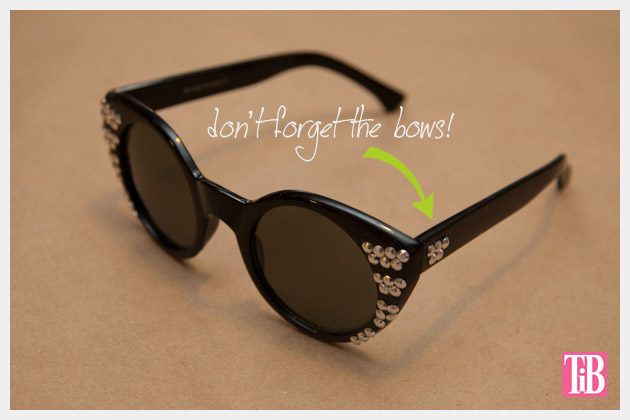 DIY Sunglasses with Silver Nailheads Side View