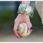 DIY Bangle Bracelet with Tape Photo Holding Baseball