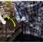 Dip Dye Plaid Shirt Mittens the Cat