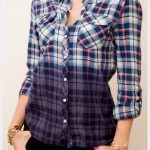 Dip Dye Plaid Shirt Close Up
