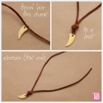 Gold Cord and Leather Necklace DIY Charm
