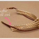 Gold Cord and Leather Necklace DIY Attaching Leather and Gold Cord