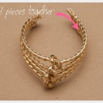 Gold Cord and Leather Necklace DIY Gluing
