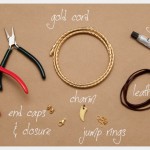Gold Cord and Leather Necklace DIY Supplies