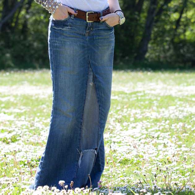 homemade jean skirts