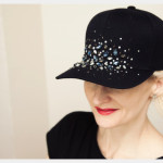 DIY Rhinestone Baseball Cap Photo by www.trinketsinbloom.com