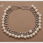 Large Chain and Pearl Necklace DIY Finished
