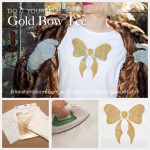 Holiday Gold Bow T-Shirt DIY Tutorial by Trinkets in Bloom