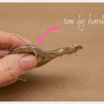 DIY Gold Hair Tie Hand Sewing