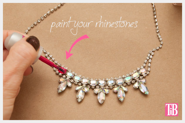 DIY Rhinestone Swing Dress Cutting Necklace