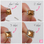 Stud and Rhinestone Earrings DIY Adding Rhinestones
