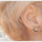 Stud and Rhinestone Earrings DIY Close Up