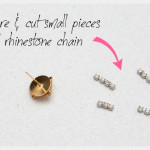 Stud and Rhinestone Earrings DIY Cutting Rhinestone Chain