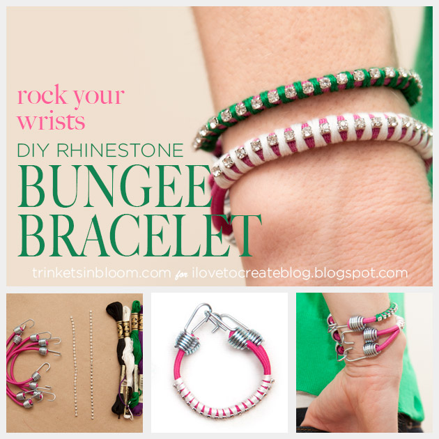 Rhinestone Bungee Bracelet DIY Back View