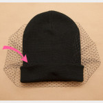 DIY Veiled Beanie Fold up the brim