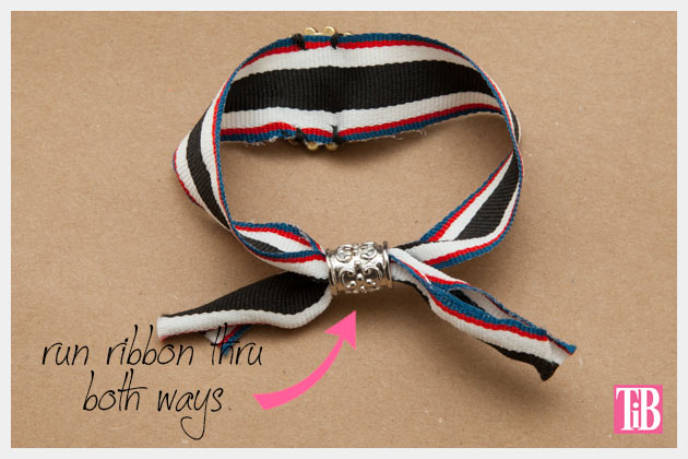 DIY Recycled Ribbon Bracelet Sewing Brooches